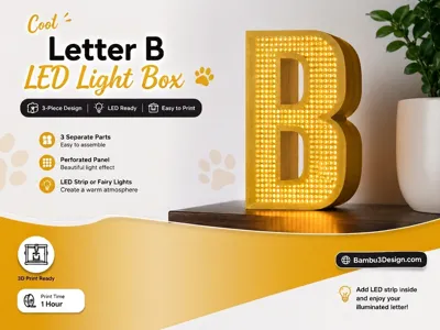 3-Piece Letter B LED Light Box