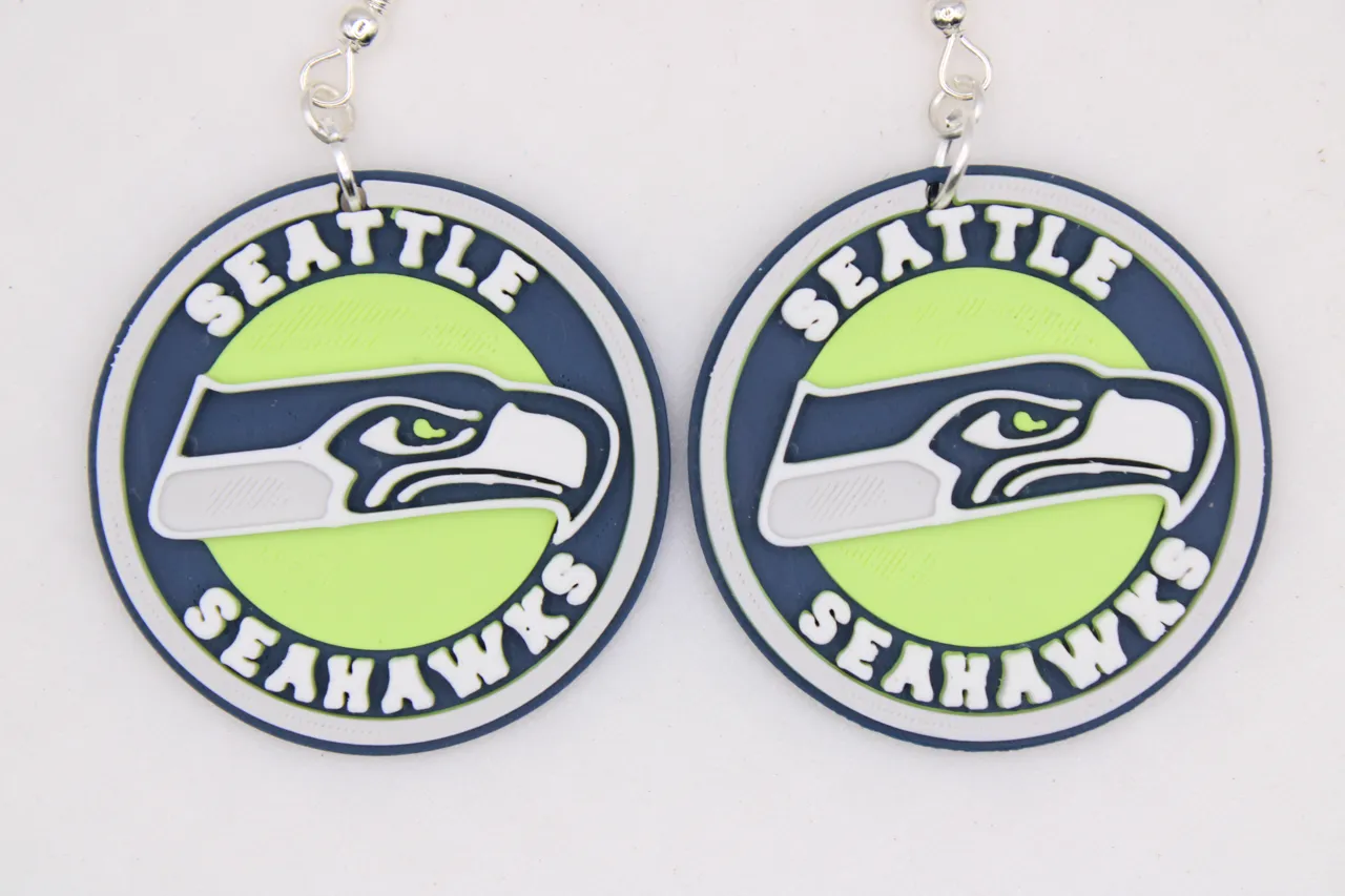 Seattle Seahawk Earrings view 3