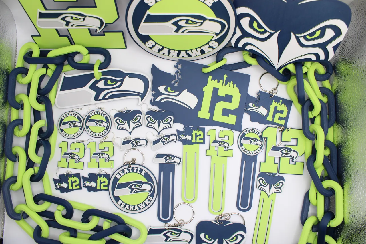 Seattle Seahawk Earrings view 2