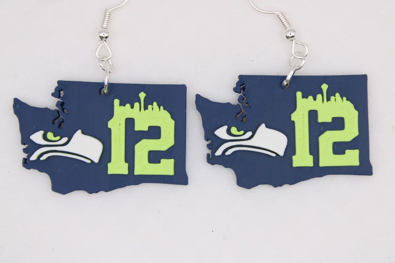 Seattle Seahawk Earrings view 4