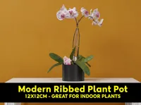 Modern Ribbed Plant Pot 12x12 cm  - PLA, 0.20mm, No Supports