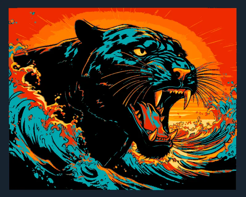 Panther Waves (HueForge)