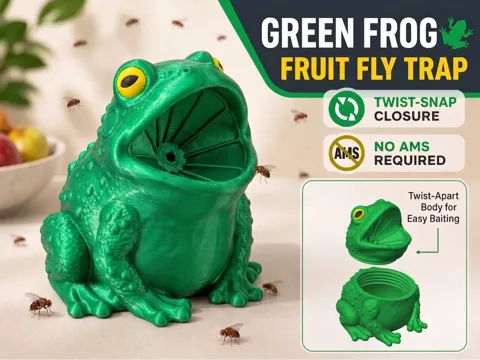 Letrero o emblema decorativo: Frog Fruit Fly Trap — referencia de MakerWorld