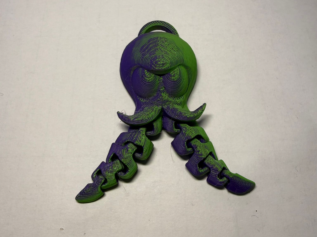 Flex Skull Octopus Keychain Articulated 3D no ams