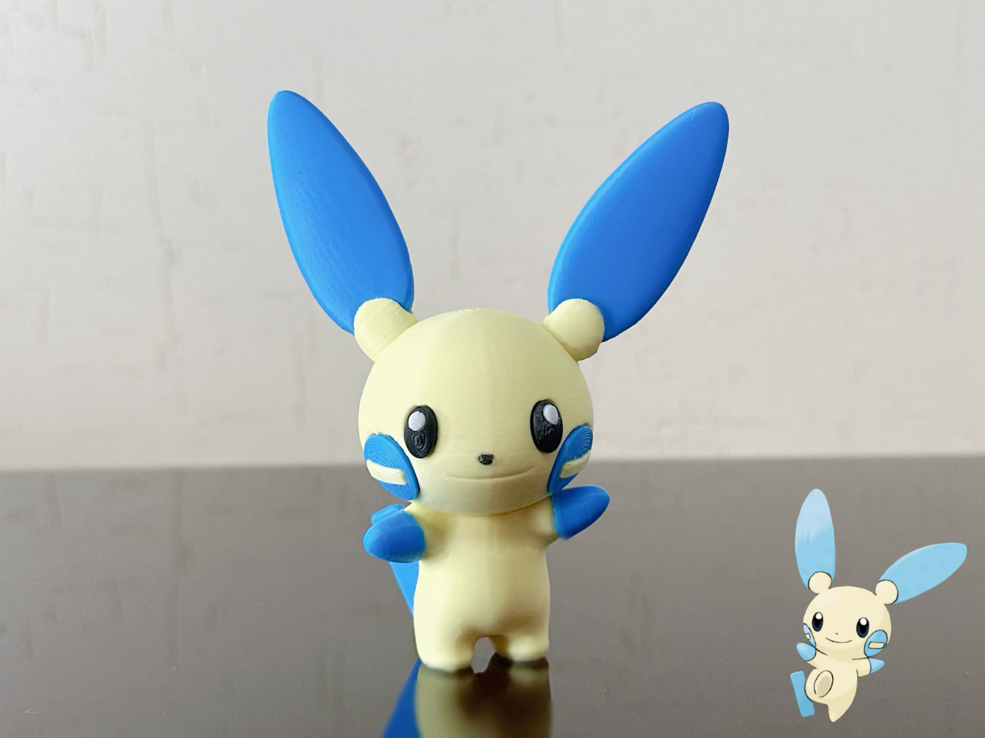 Miniatura 1 do modelo 3D Minun宝可梦312负电拍拍 分色打印 （双姿势）