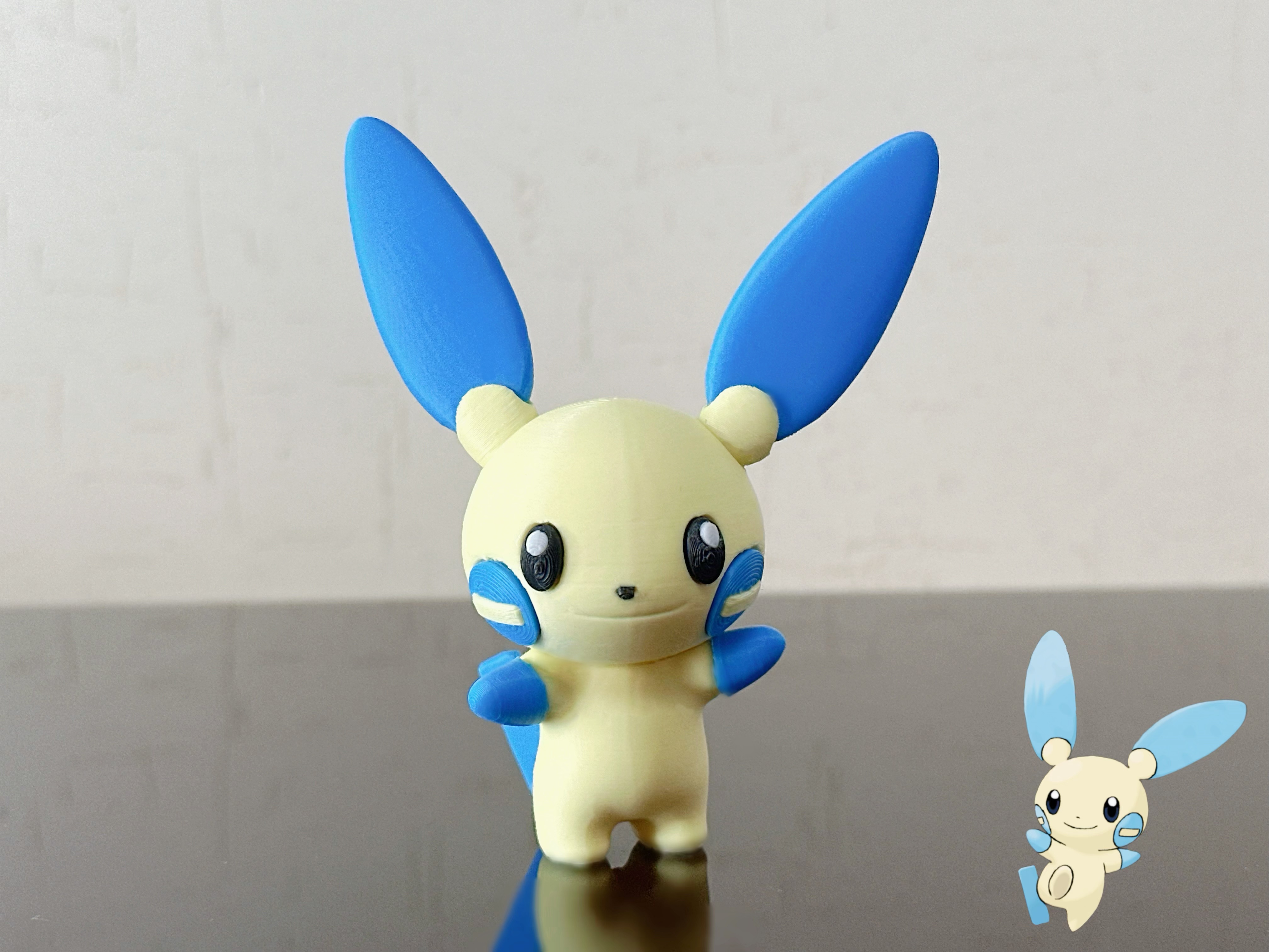 Miniatura 4 do modelo 3D Minun宝可梦312负电拍拍 分色打印 （双姿势）