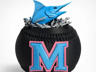 Miami Marlins baseball sculpture