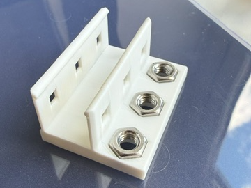 Hex nut 1U press on rackmount for Homeracker +clip