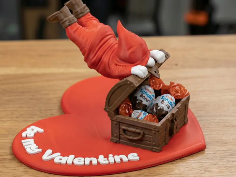 Funny Valentine Gnome with candy chest