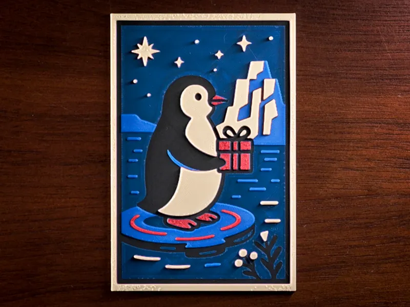 Penguin and gift