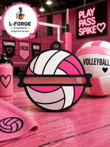 Accesorio para sujetar ligas de cabello: Volleyball Hair Tie Holder Keychain — vista de referencia 2