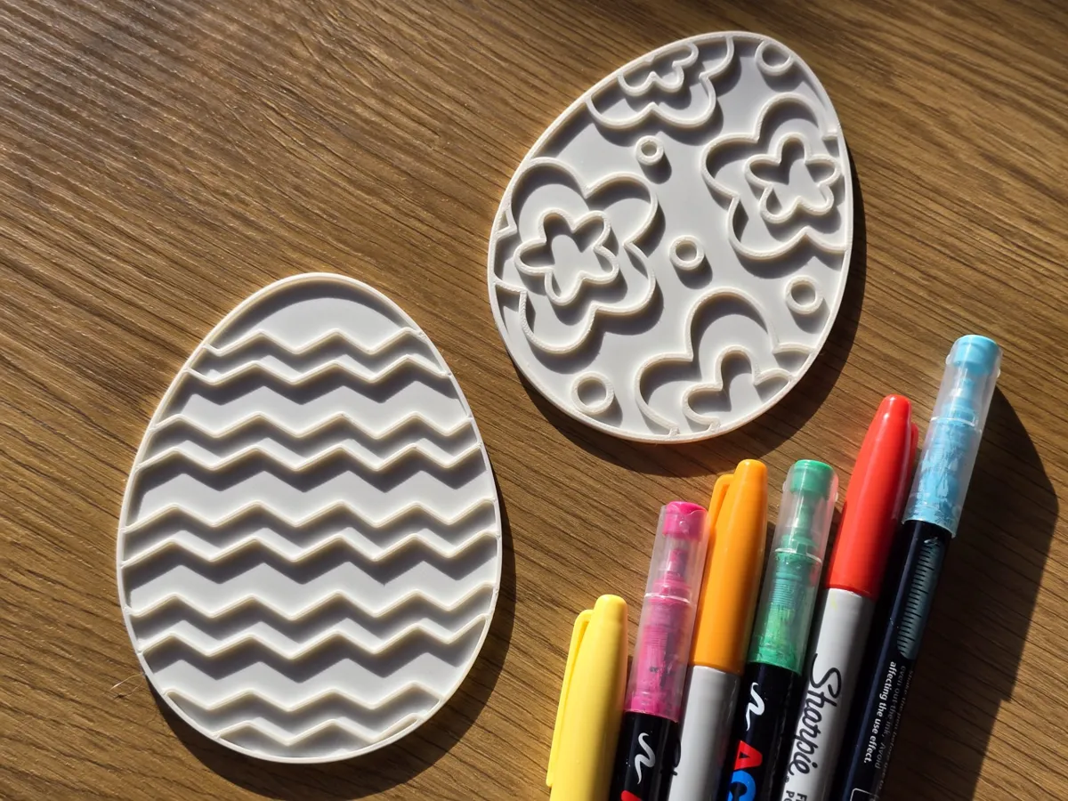 Floral Wave Easter Egg Coloring Craft Pack - Free 3D Print Model ...