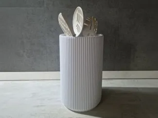 Ribbed Container for Kitchen Utensils
