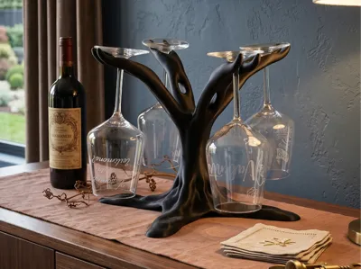 Wine Glass Holder Organic Tree Rack