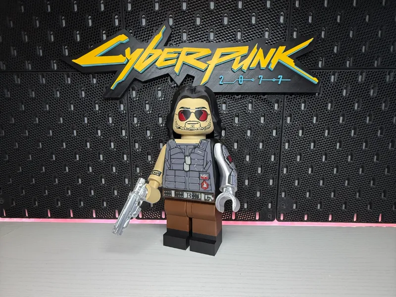 Johnny Silverhand Brick Figure (5:1 Scale)