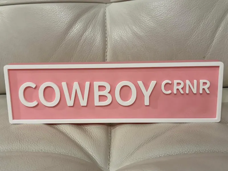 Cowboy Crnr (Corner) Book Shelf Street Sign