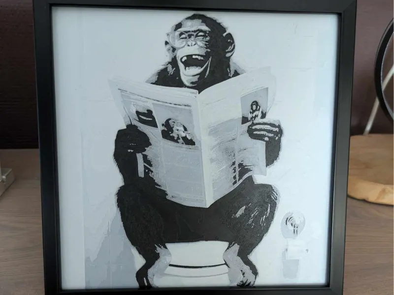 Monkey funny in toilet hueforge
