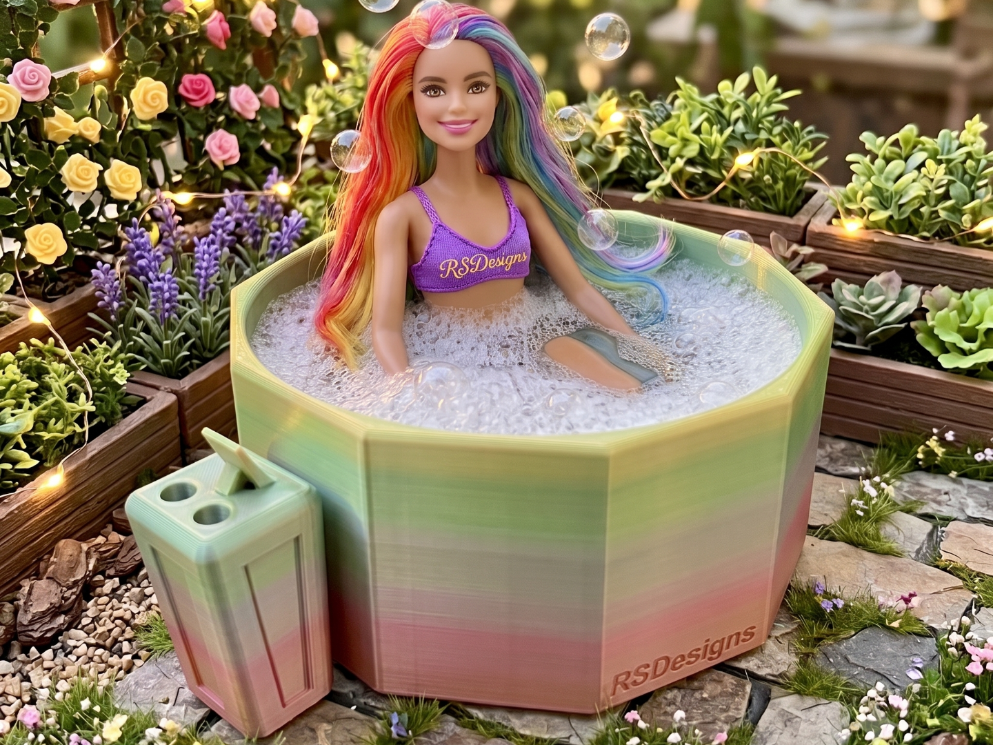 SpaLuxe - Luxuary Round Hot Tub for Dolls (1:6)