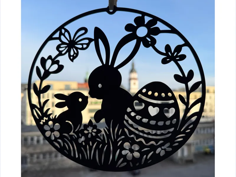 2 süße Osterhasen - Fensterschmuck