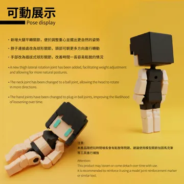Modelo para impresión 3D: PLBR - 可動方塊人(進階2.0) — vista de referencia 5