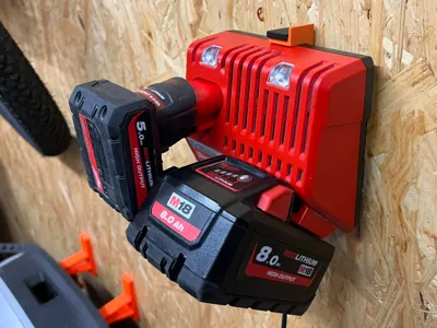 Milwaukee M12 and M18 charger wall mount