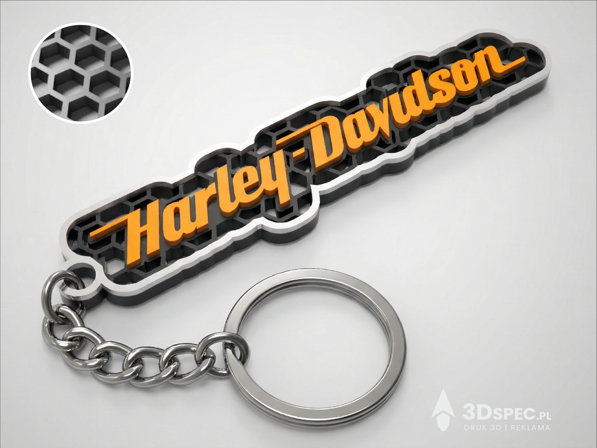 Harley-Davidson honeycomb keychain