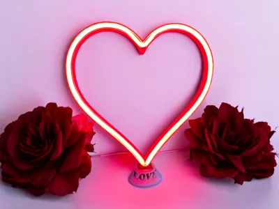 Neon Heart Frame