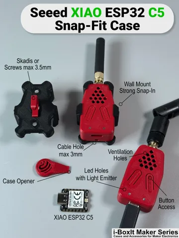 Accesorio para boquillas: Seeed Studio XIAO ESP32 C5 | Antenna | Snap-Fit — vista de referencia 2