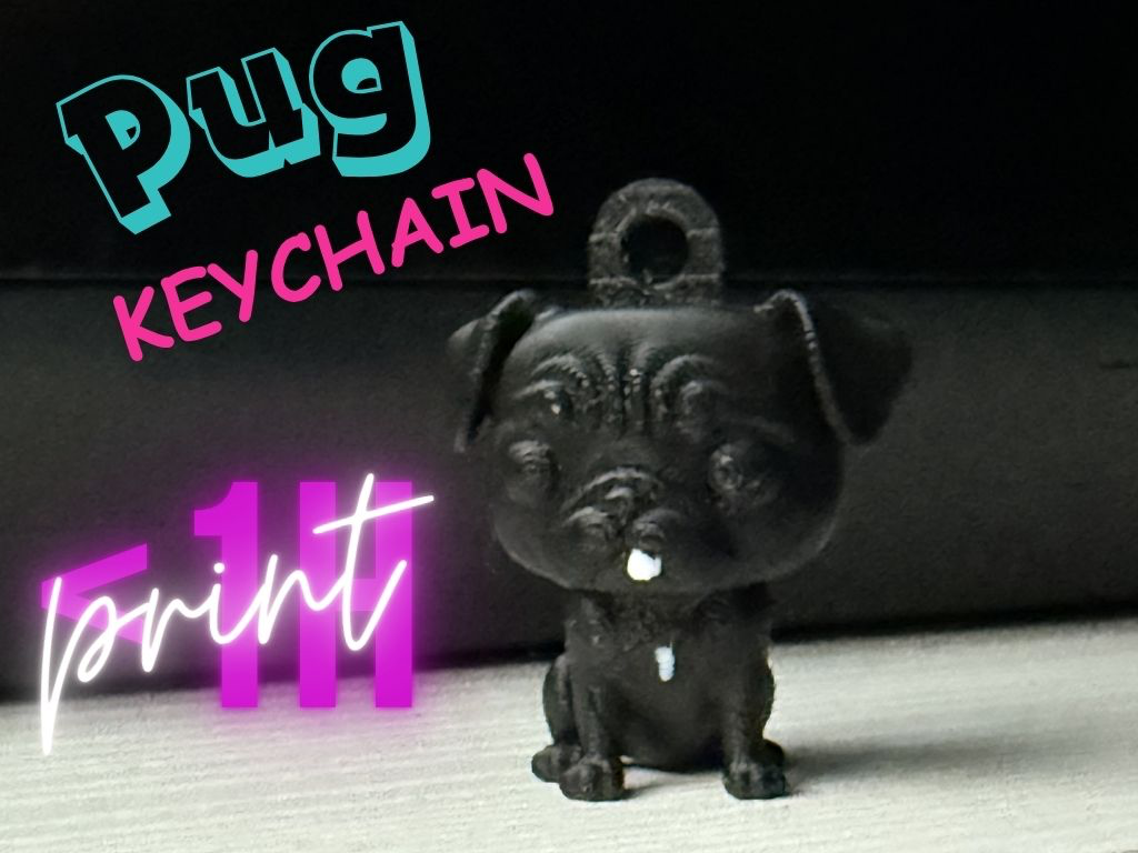 Black Pug Keychain Funko styl Dog Carlino Nero 