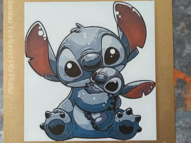 "Stitch" with Baby Inspired 4 Color Hueforge Art