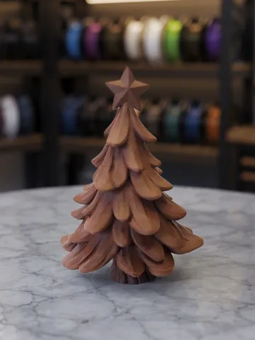 Modelo para impresión 3D: Festlicher Christbaum mit Astlagen und Stern — vista de referencia 2