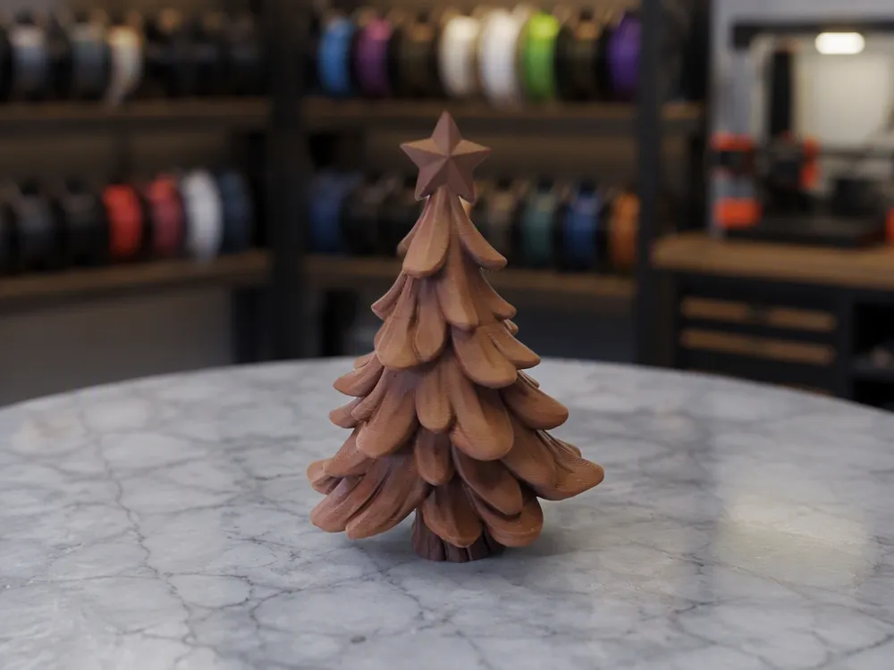 Modelo para impresión 3D: Festlicher Christbaum mit Astlagen und Stern. Referencia del modelo original.