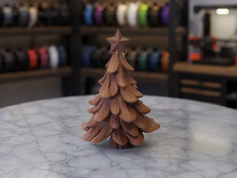 Modelo para impresión 3D: Festlicher Christbaum mit Astlagen und Stern — referencia de MakerWorld