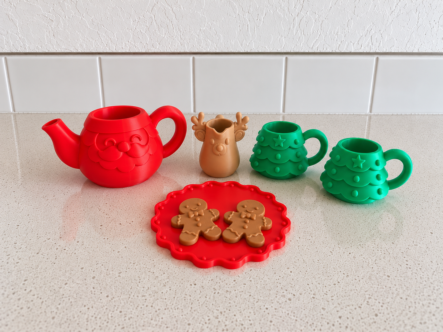 Christmas Tea Set|Pretend Kitchen Playset|No AMS - 1
