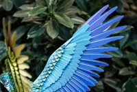 Blue&Yellow Macaw - Wing Feather - H series 325mm plate