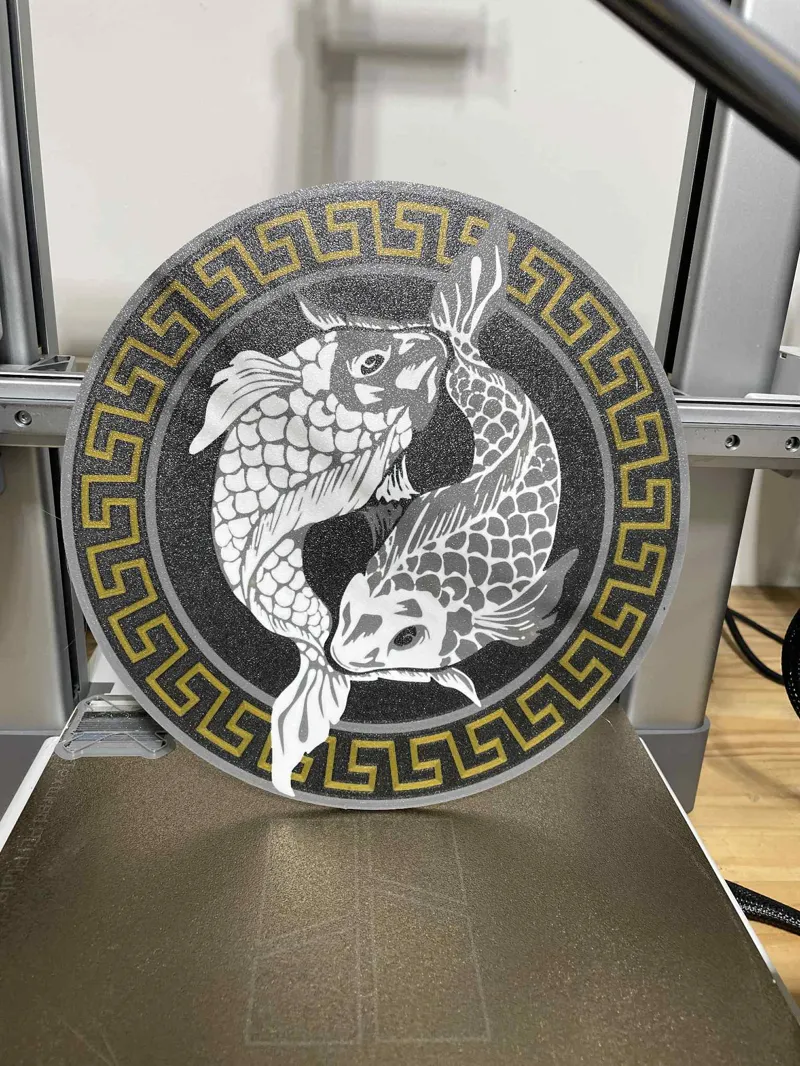 Koi fish Yin Yang 2D Wall-art Plate