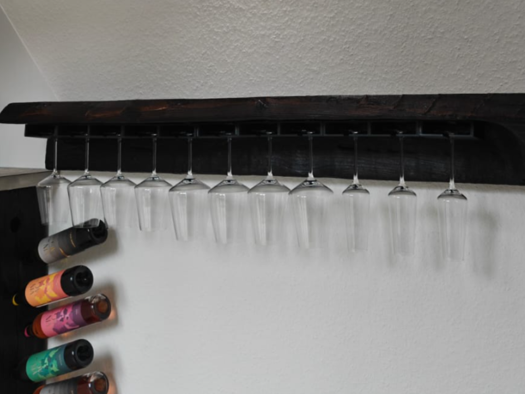 Elegant Under-Shelf Wine Glass Rack