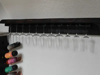 Elegant Under-Shelf Wine Glass Rack