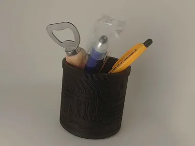 Pencil Holder with patterned outside