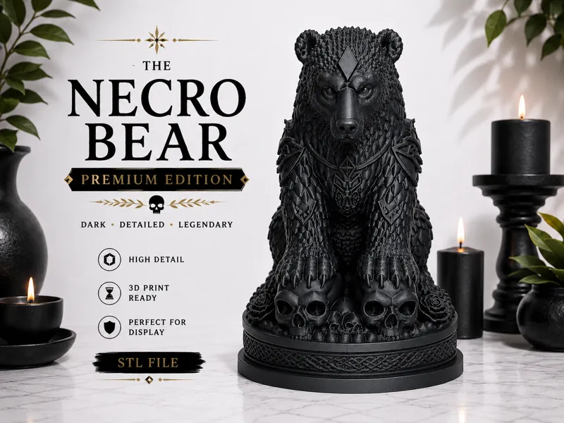 Necro Bear – Skull Throne (Easy Print)