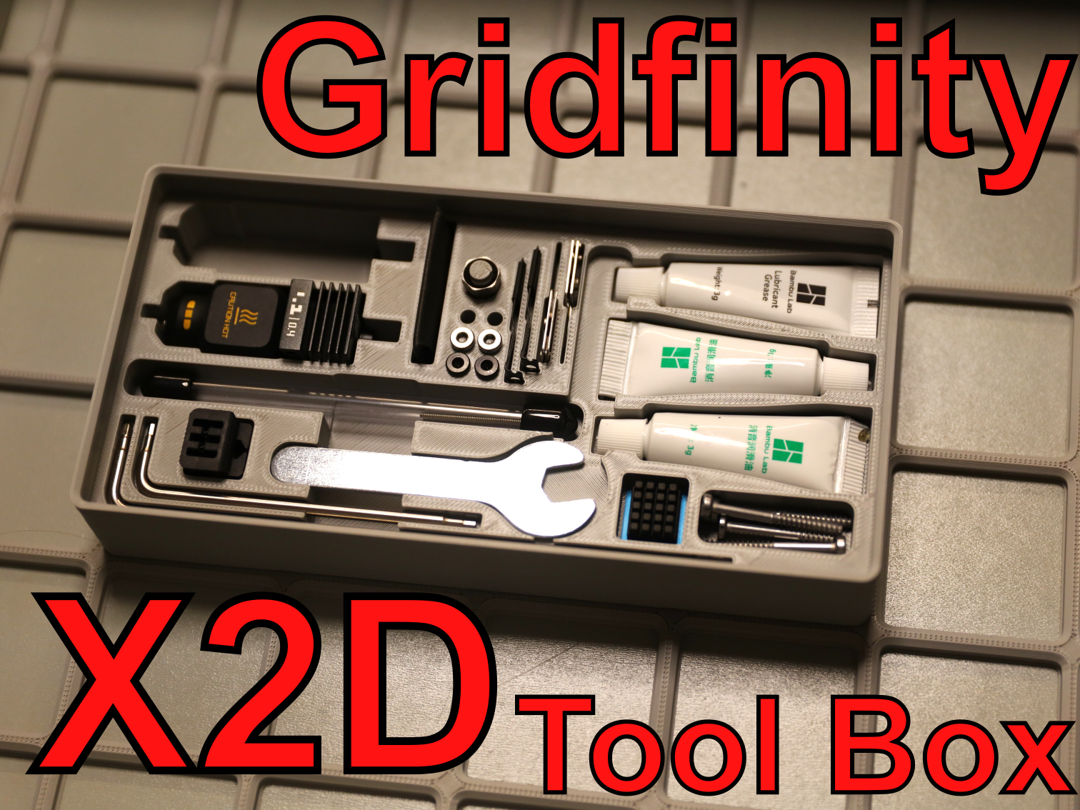 Gridfinity X2D Accessories Tool Box 2x4 Bin