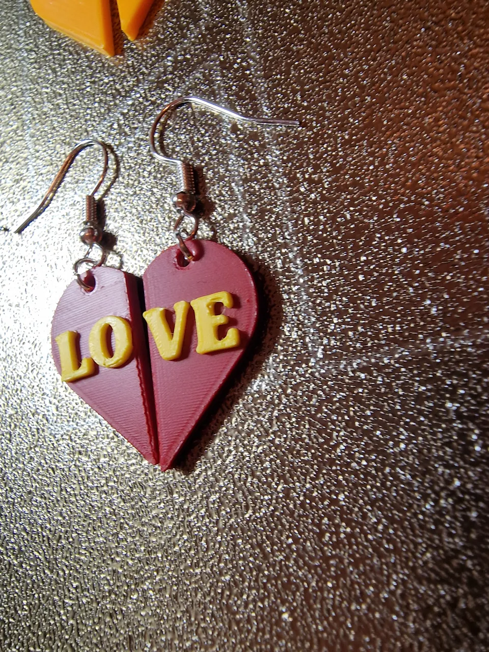 Heart earring (custom) view 2