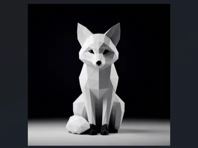 Low Poly Fox – Minimal Geometric 3D Print