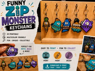 Funny Zip Monster | Keychain