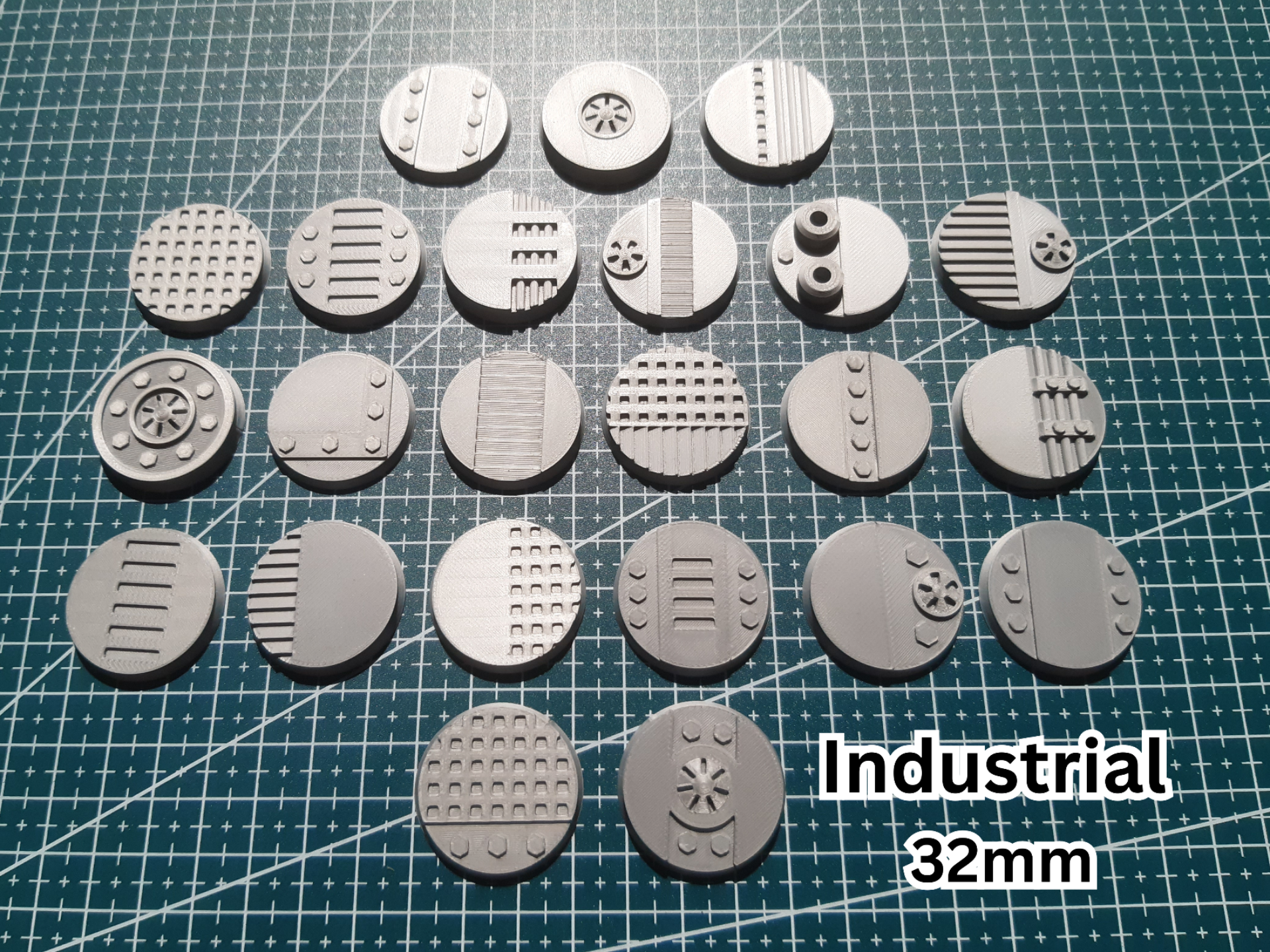 Industrial Bases - 32mm - 23 different Tops