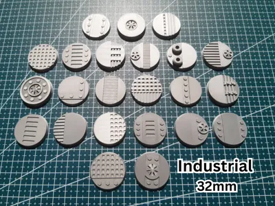Industrial Bases - 32mm - 23 different Tops