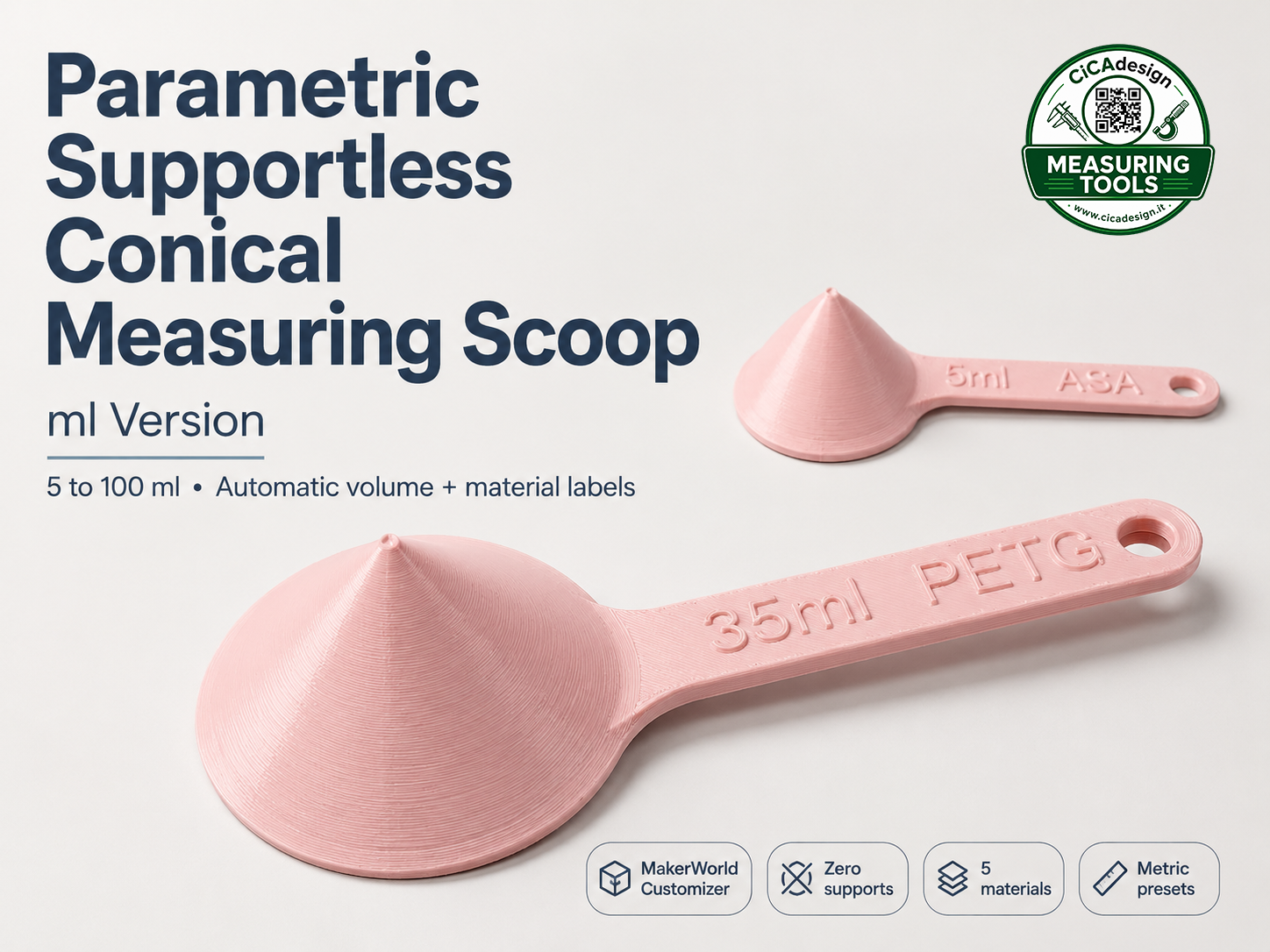 Parametric Measuring Scoop Generator – ML Version