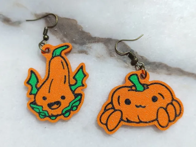 Pumpkin And Squash Multicolor Halloween Earrings