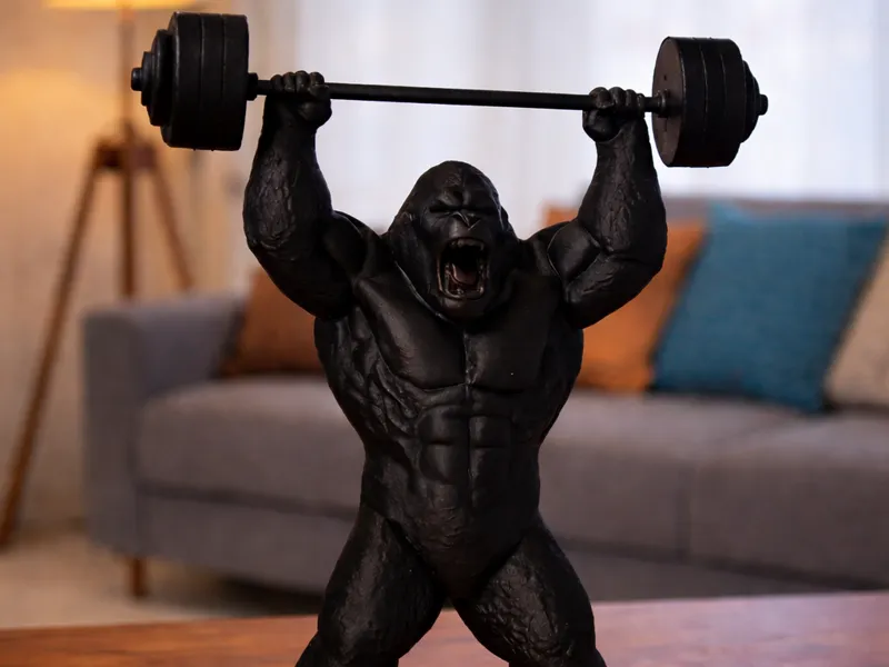 Gorilla lifting weights