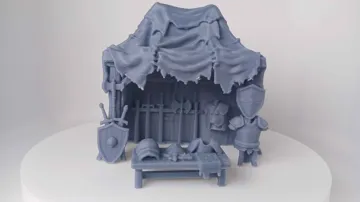 Escenografía en miniatura: Armor and weapons market stall (for tabletop RPGs) — vista de referencia 4